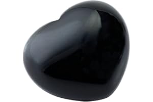 rockcloud Healing Crystal Black Obsidian Heart Love Carved Palm Worry Stone Chakra Reiki Balancing