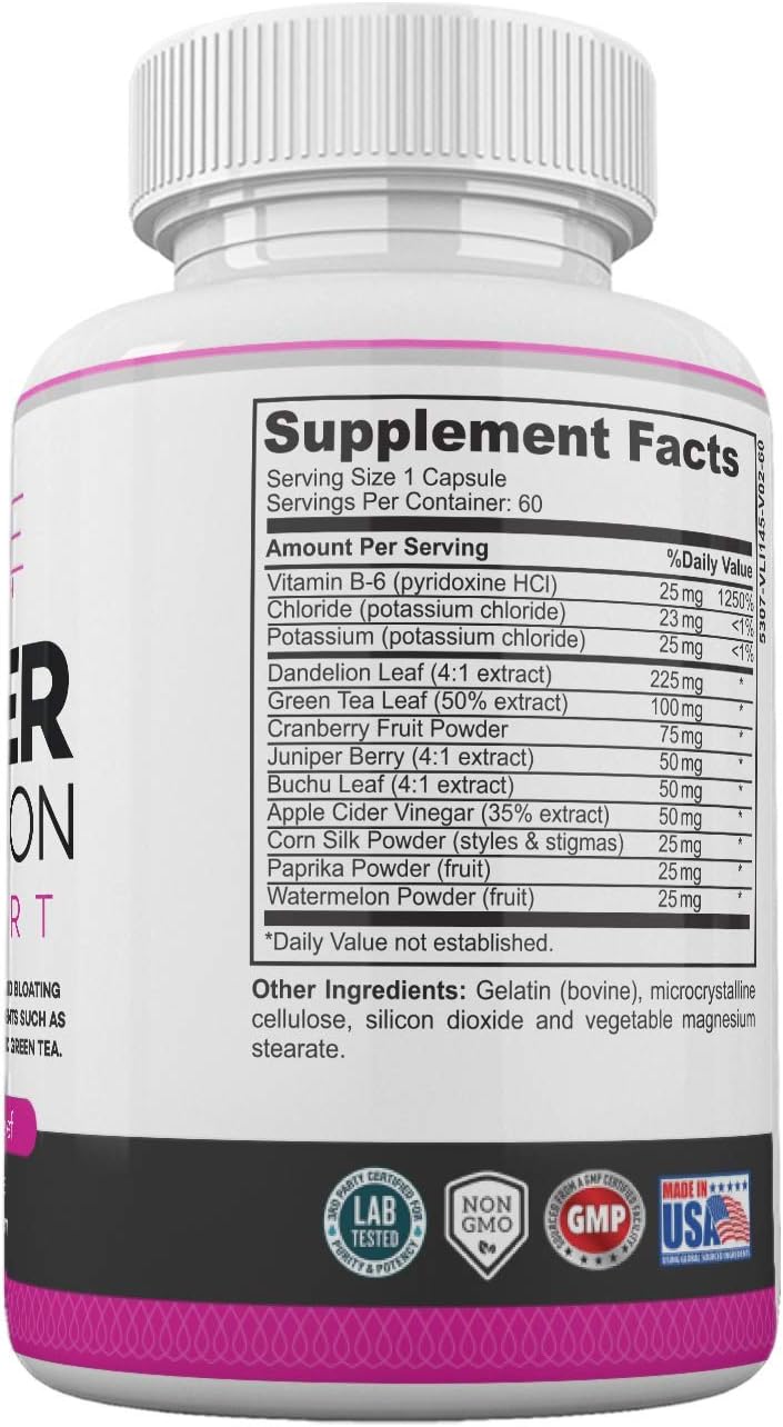 Water Retention Pills for Women Bloating Relief with Vitamin B6