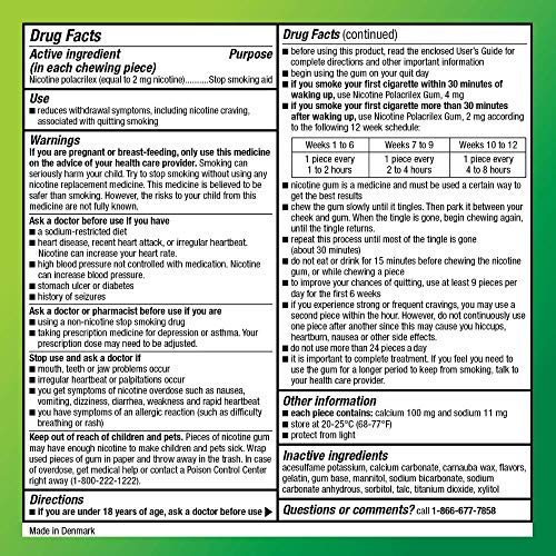 Basic Care Coated Nicotine Polacrilex Gum, 2 mg (nicotine), Mint Flavor, Stop Smoking Aid, 20 Count - Thumbnail 6