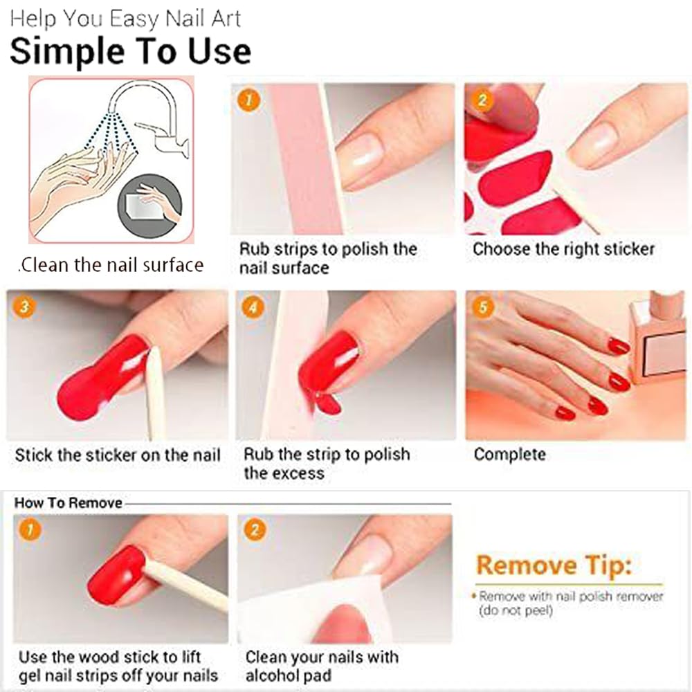 3D Van Gogh's Starry Night Fullnail Stickers, Full Nail Starry Sky Art Gel Nail Polish Sticker Decals, Shimmery Glittery, Long Lasting, Easy to Apply & Remove - 2 Sheets(28 Nail Wraps) and 1 File - Image 5