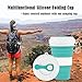 Collapsible Coffee Cup - iGreely Silicone Folding Cup/Mug Sport bottle with Lids - Foldable & Portable & Lightweight Travel Cup for Outdoor Camping Hiking - BPA Free (Light Blue)