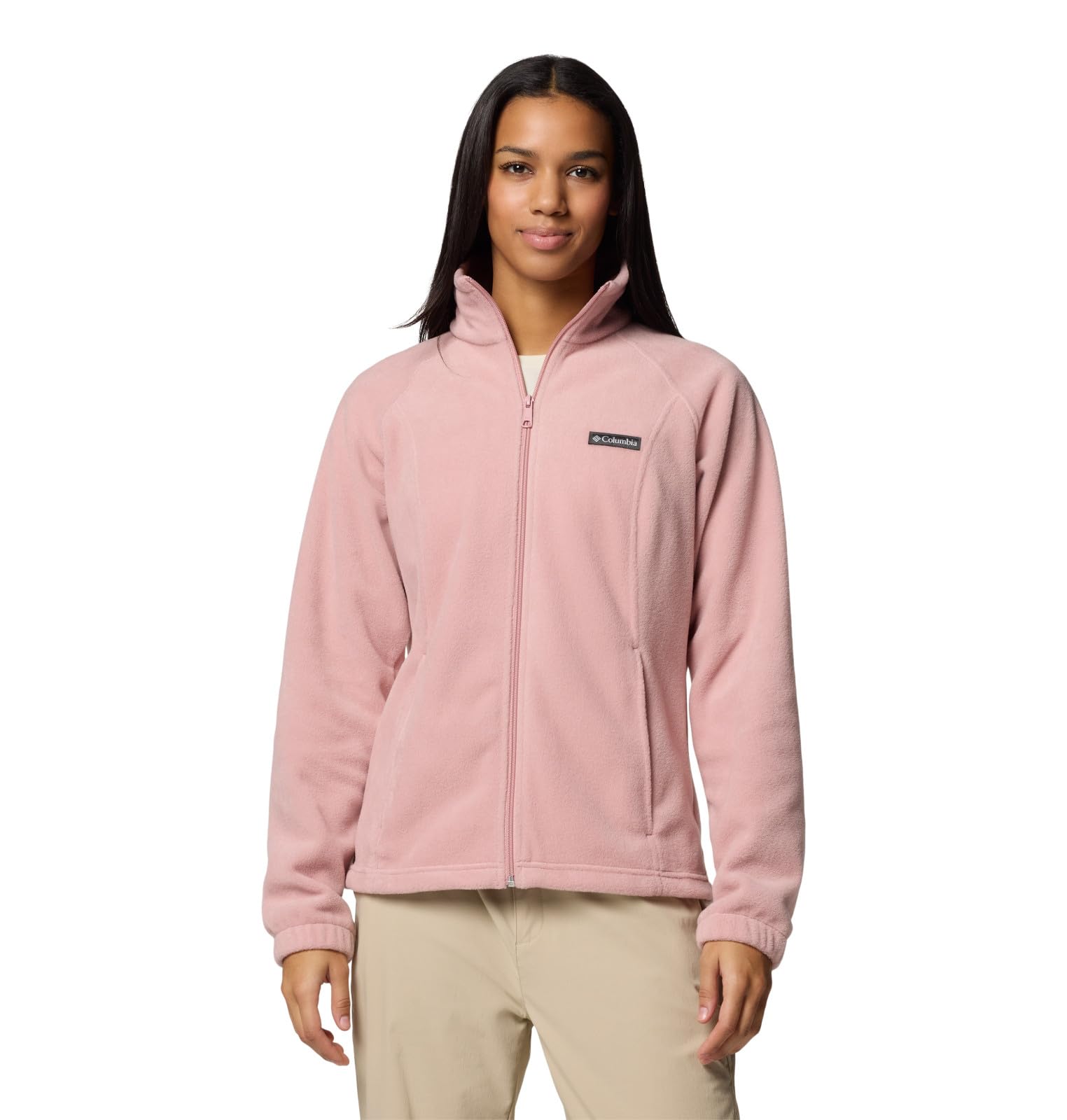 Columbia Womens Benton Springs Full Zip Fleece Jacket, Eraser Pink, 2X Image
