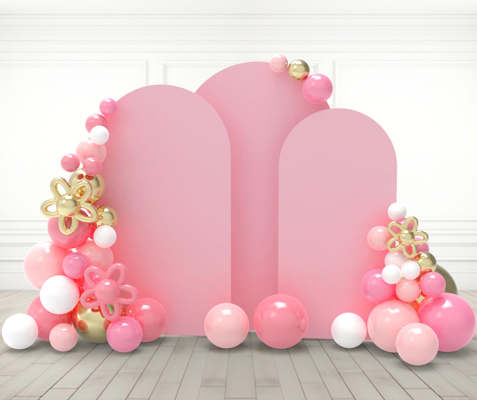 Photo 1 of Babenest Dusty Pink Wedding Arch Cover Set of 3, Spandex Fitted Arch Backdrop Cover for Photo, Round Top Chiara Stand Cover?6.6FT/7.2FT/8FT?