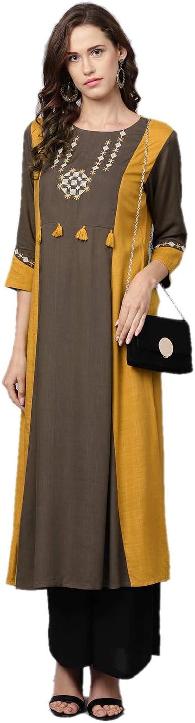 Manas Crafts Designer Kurta Kurti Indian Ethnic Party Wear Women Dress Top Tunic Blouse