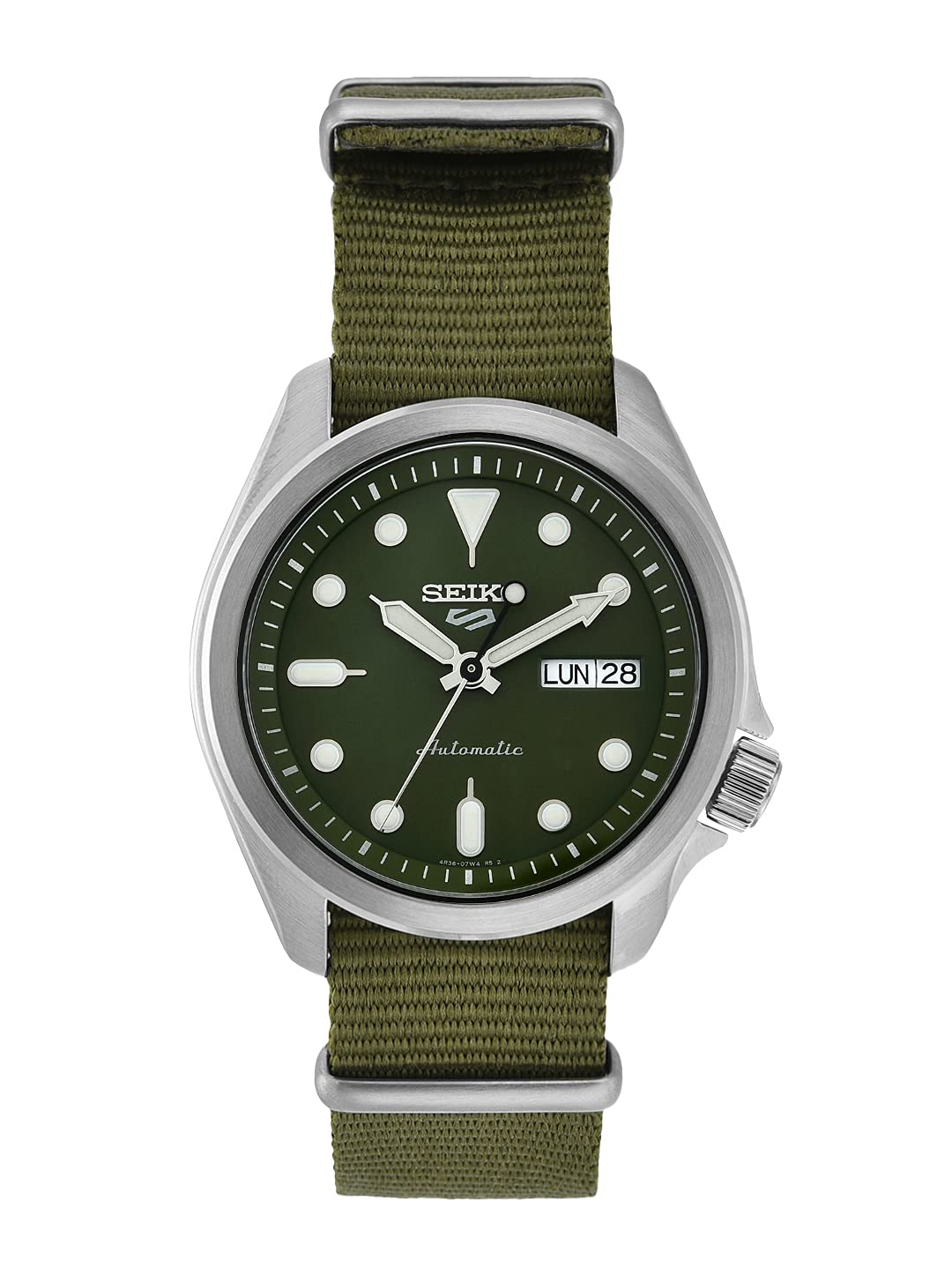 Seiko 5 Men's Sports Green Dial Green Nylon Strap SRPE65K1