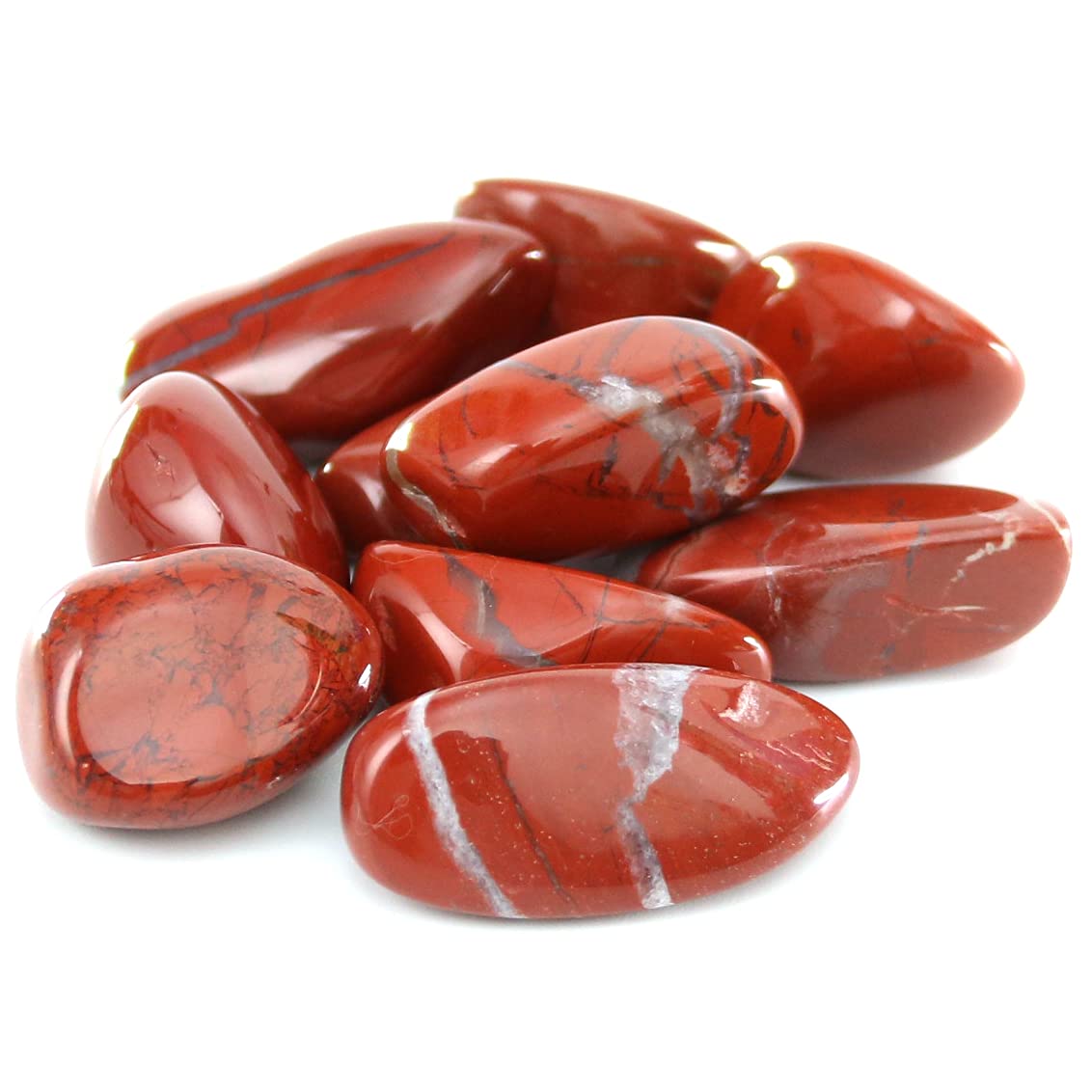 Nvzi Natural Red Jasper Crystal, Crystals and Gemstones Healing, Tumbled Polished Stones, Chakra Stones, Cristal Stone, Precious Stones and Crystals (10 Packs)