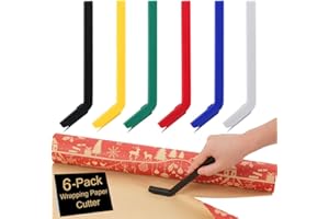 AMZBS 6Pcs Wrapping Paper Cutter, Handheld Gift Wrap Cutter Tool Blade Paper Slicer Christmas Gift Wrapping Paper Cutter Cutting Tools for Wrapping Paper Craft Paper Multiple Colors