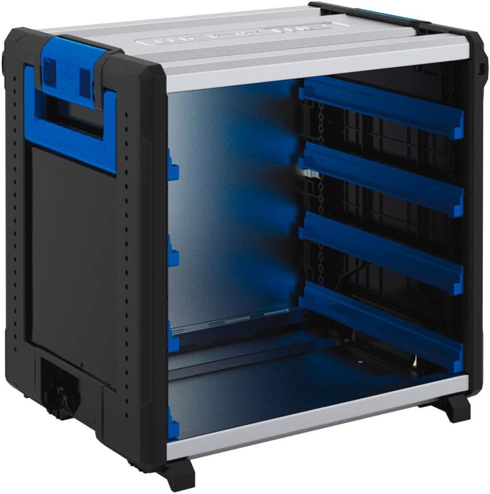 Sortimo 1000003732 WorKMo 24-500 with 8 Case Rails, Black, Blue, Grey