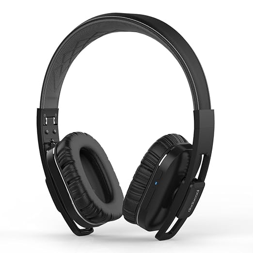 dodocool Cuffie ANC & Hi-Res Certified Headphone Bluetooth AptX Hi-Fi Stereo con Microfono Pieghevole Auricolari di Cancellazione Attiva del Rumore Compatibile con Smartphone Tablet Android e IOS Nero