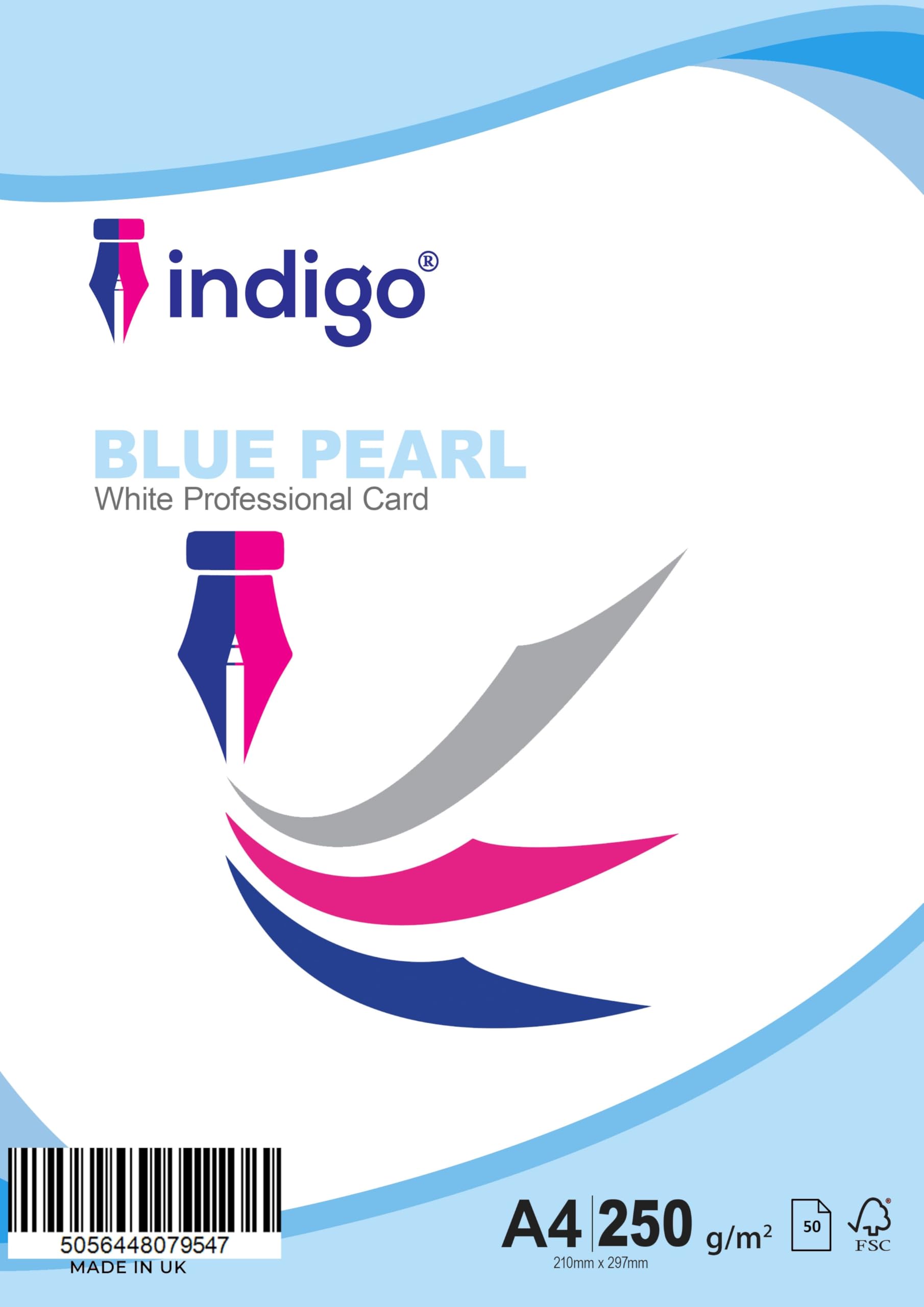 Indigo® A4 White Multipurpose Copier Paper – 250GSM, 50 Sheets | Compatible with Inkjet, Laser & Copier Printers | Smooth Finish for Home, Office & School Use