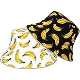 Bucket Hat Beach Summer Sun Hat Reversible Fisherman Hats Double Sided Wearing for Women Men Boys Girls