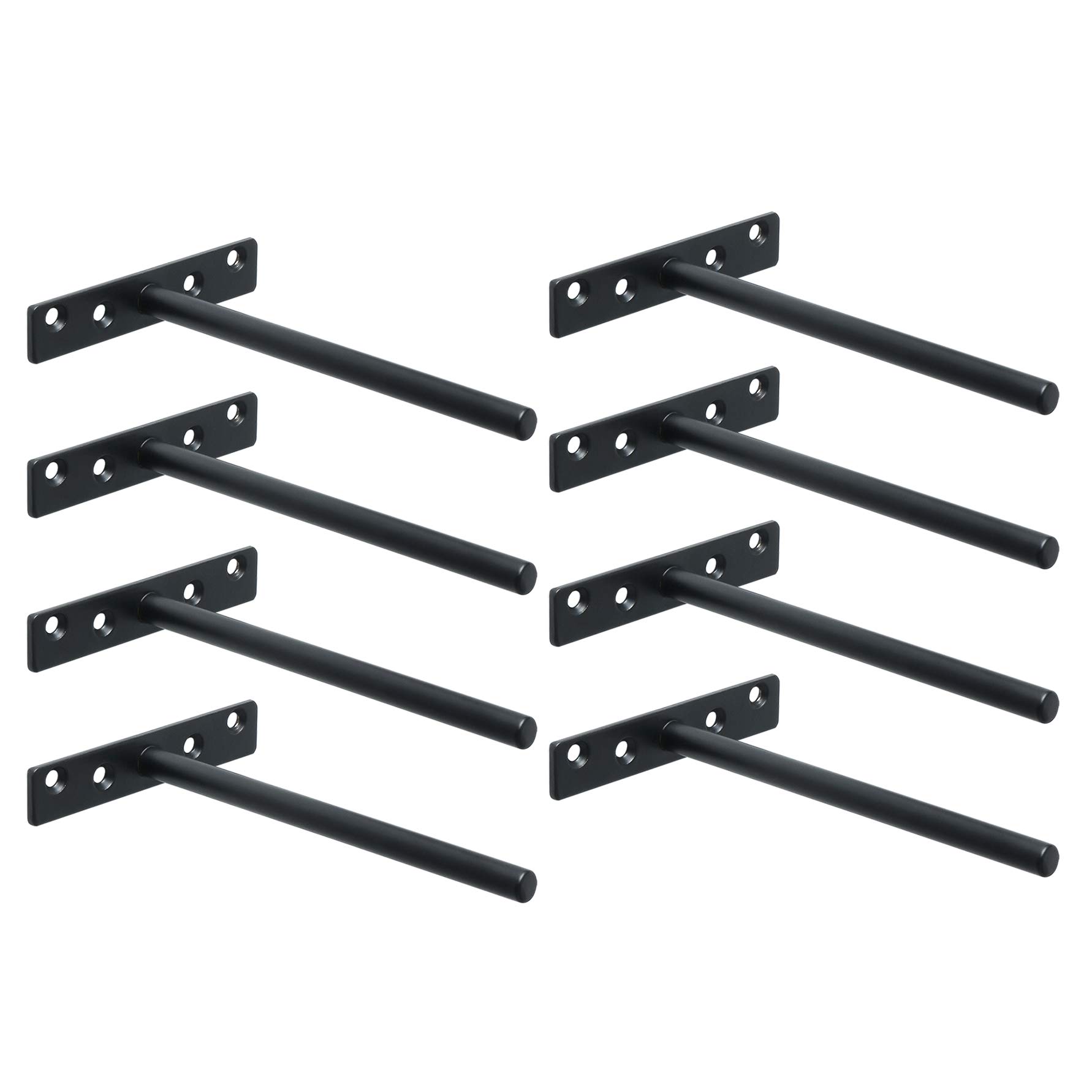 Sayayo Floating Shelf Bracket, Invisible Hidden Heavy Duty Shelf Support for Concealed Wood Shelves Wall Mounted, Metal Matte Black Finish, 8 pcs, EJY8006B-8P โ image 1