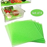 Tappetini Antimuffa Per Frigorifero - 4 Pezzi In Spugna, 47x29 Cm, Lavabili, Verde - Foto 4