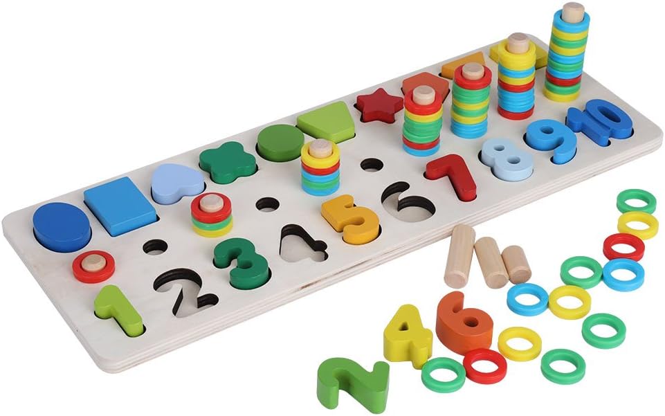 Tnfeeon Preschool Early Education Toy, Wooden Montessori Math Board ...