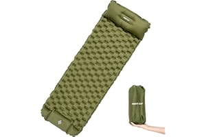 Night Cat Inflatable Sleeping Pads Mat Bed with Foot Pump Pillow for Camping Backpacking Hiking Ultra-Light Compact Comfortab