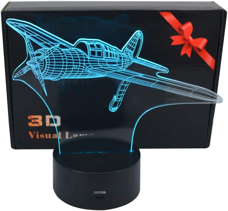 Visual 3D Night light Desk Lamp Plane Aircraft Airplain toys Table decoration household accessories Kids gift boys festival