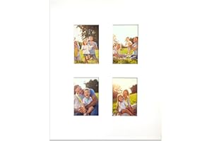 BARNWOODUSA Collage Mat for 4 4x6 Photos, Size 16x20 for 16x20 Picture Frame with 4 Openings for 4x6 Pictures, White Mat Only