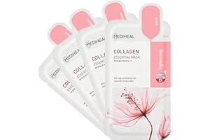 Mediheal Official Best Korean Sheet Mask - Collagen Essential Face Mask 4 Sheets Lifting and Firming For All Skin Types Value Sets