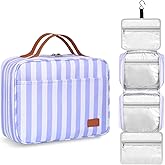 Bosidu Hanging Travel Toiletry Bag,Large Capacity Cosmetic Travel Toiletry Organizer for Women with 4 Compartments & 1 Sturdy Hook,Perfect for Travel/Daily Use/Christmas