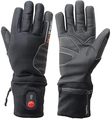 Beheizbare Fahrradhandschuhe > Extra Warm - Elektrisch Beheizbare Handschuhe mit Akku - Heizhandschuhe Schwarz