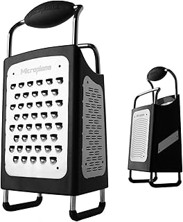 Microplane Vierkantreibe mit 4 Reibflächen Fein, Sehr Grob, 2-Wege-Schneide & Hobel - Küchenreibe mit Edelstahl-Klingen
