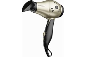 Revlon RVDR5005F Tourmaline Ionic Hair Dryer, Travel Friendly, 1875 Watts, Dual Voltage, Folding Handle, Concentrator, Multip