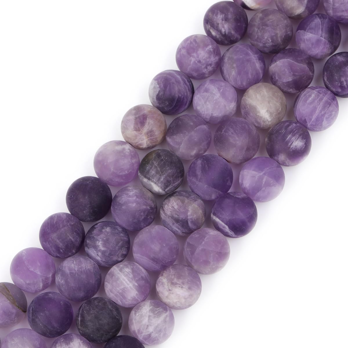 Matte Frosted 10mm Amethyst Semi Precious Gemstone Round Beads for Jewellery Making DIY Handmade Craft Supplies 15"