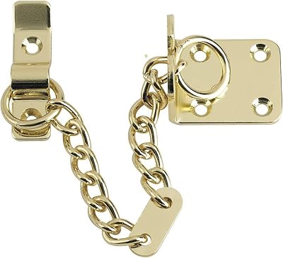 XFORT Polished Brass Door Chain Narrow Designer Limiter External Internal