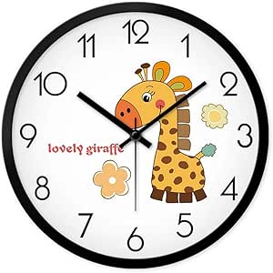 Patrón de jirafa de dibujos animados con estilo creativo reloj de pared