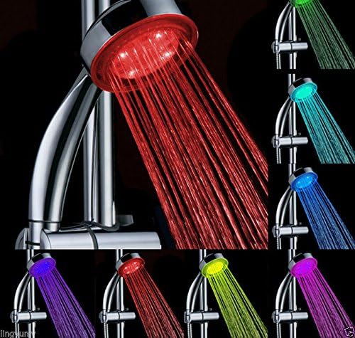 Juenana New 7 Colors Magic Led Light Romantic Automatic Shower Head Bathroom Shower Glow7 colorful change
