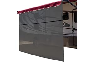 ShadePro - Vista Shade - RV Awning Shade Screen - Zipper Sun Screen Installs in Seconds - Solar Mesh Blocks 87% of Sunlight - The Original Camper Sunscreen Shade for Awnings - 19' x 10' - Grey