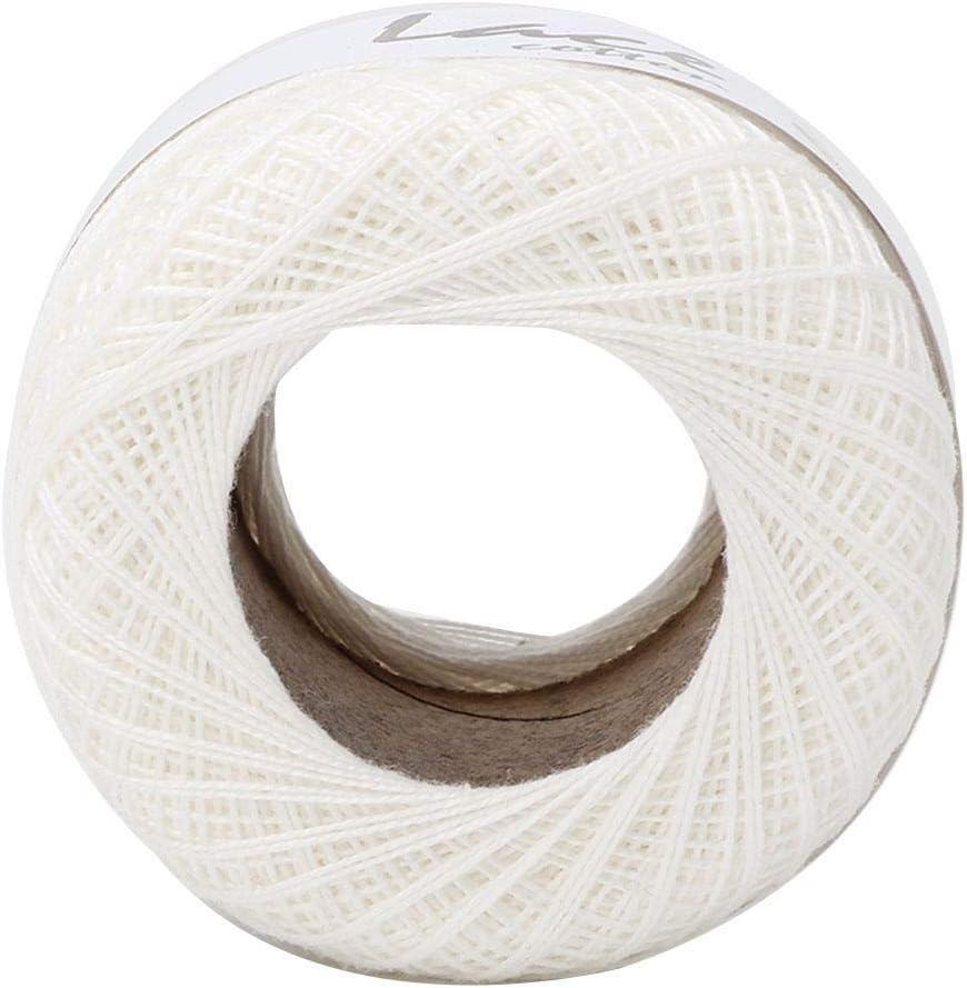 Crochet Yarn Colourful Glitter Cotton Crochet Thread Popular Lace Line Cotton Hand Crocheted Summer Silk Light Thin Line with a Crochet for Hand Embroidery(6602 Rice White) - Image 5