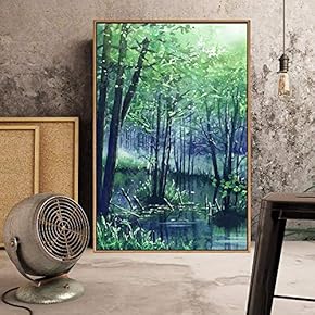Framed Canvas Wall Art for Living Room, Bedroom Dazzling Forest Rivers Canvas Prints for Home Decoration Ready to Hang - 16x24 inches