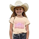 MODNTOGA Toddler Girl Leopard Cowboy Hat Graphic Tshirt Retro Western Cowgirl Shirt Let's Go Girls Print Short Sleeve Tee Top