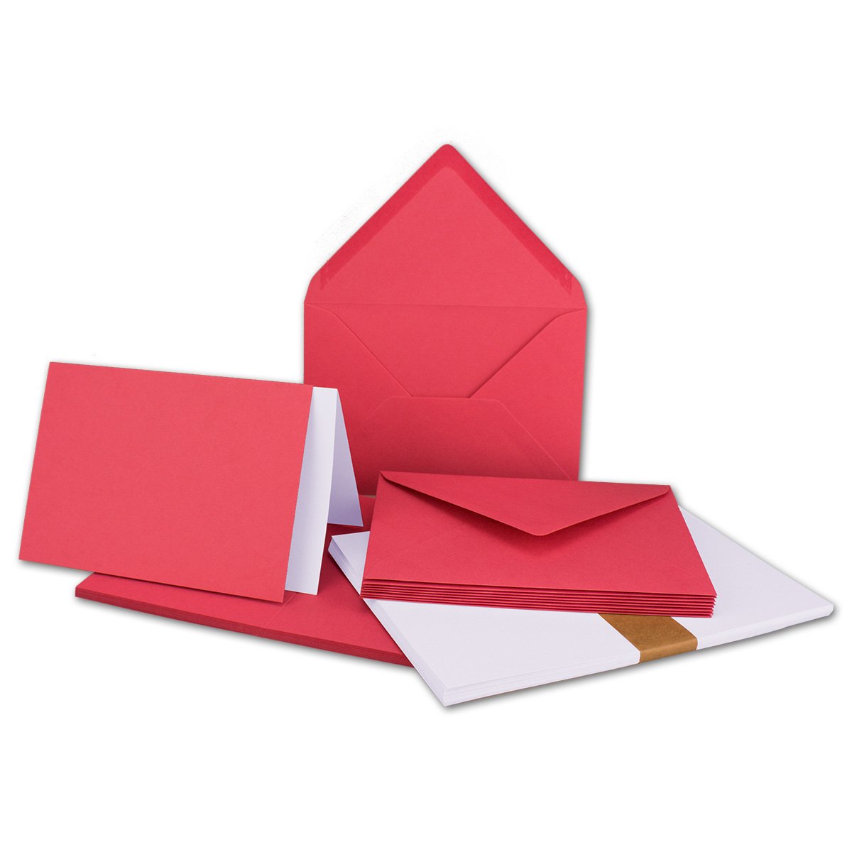 FarbenFroh by GUSTAV NEUSER 10x folding cards SET DIN A6/C6 with envelopes in flamingo pink - including insert - 14.8 x 10.5 cm - Premium quality - FarbenFroh