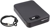 Amazon Basics Portable Security Case Lock Box Safe with Combination Lock for Valuables, Documents, College Dorm Room, XL, Black