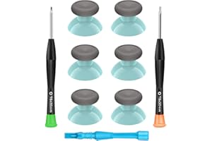 ORITIKUR Xbox One Controller Joystick Replacement - 6PCS Original Thumbsticks Analog Thumb Sticks Parts - True Rubberized with T8 T6 Repair Screwdriver Kit for Xbox One Controller