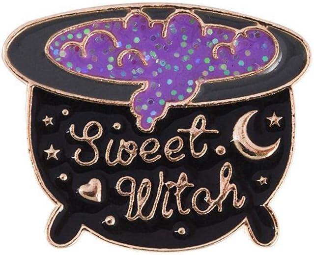 Livecitys Brooch Pin, Women Enamel Halloween Witch Hat Pumpkin Brooch Pin Collar Badge Clothes Decor - Purple Pumpkin