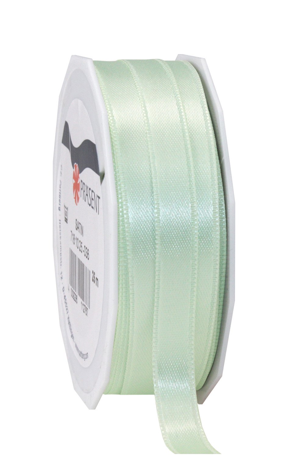 PRÄSENT C.E. Pattberg SATIN mint green, 27 yards for Wrapping, 0.39 inches width, Crafting, Decorative Ribbon for Gifts, for every occasion, polyester, 10mm-25m, Apricot