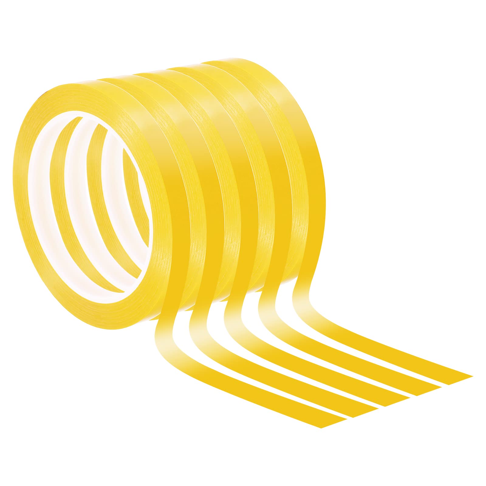 PATIKIL Whiteboard Tape 10mm X 66m, 5 Pack Thin Dry Erase Tape for Graphic Chart Marking DIY Art, Dark Yellow