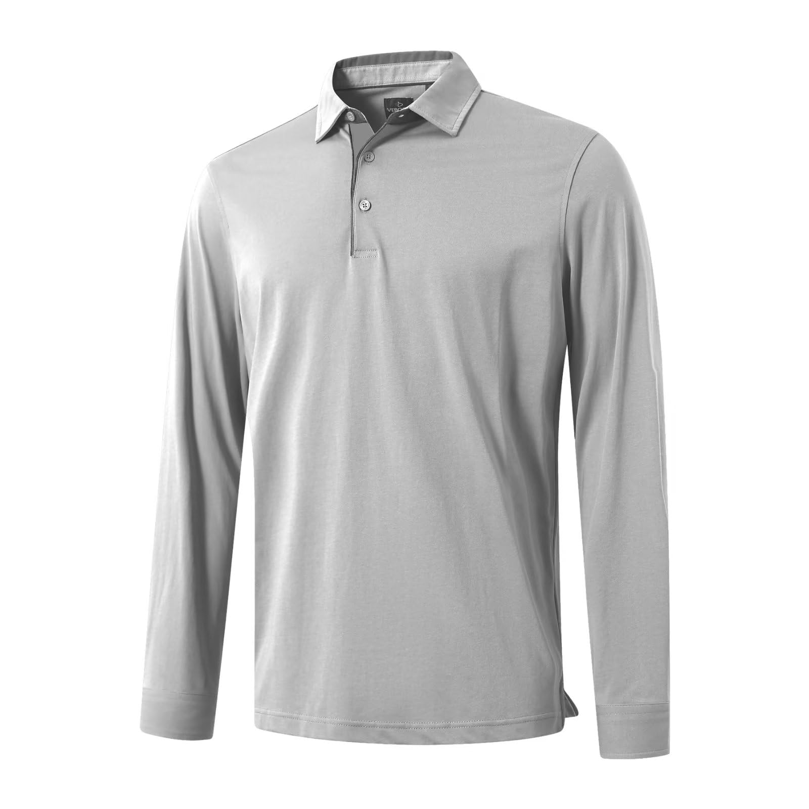 Mens Casual Polo Shirts Long Sleeve Business Classic Fit Polo Cotton ...