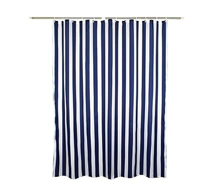 Amazon Com Zigzag Park Navy Style Blue White Stripe Fabric Shower