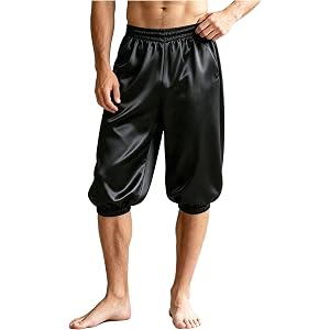 Men Arabian Costume Viking Shorts Baggy Short Pants | Retro Calf Pants,Cropped Length,Loose Fit,V Shaped Wide Waistband,Relax