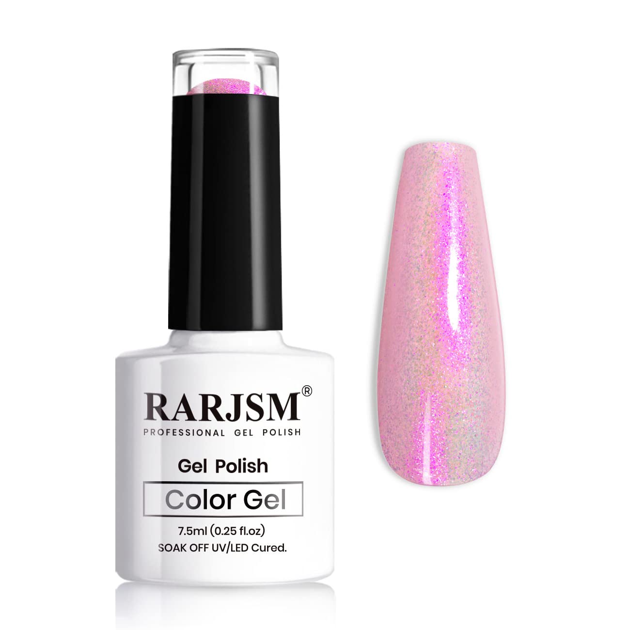 RARJSM Mermaid Effect Pearl Glitter Gel Polish,Shell Glitter Gel Nail Polish,Reflective Sparkle Shiny Clear Pastel Need Cured With UV Led Nail Lamp 1 Piece 7.5ml Nail Art Manicure