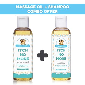 Papa Pawsome Itch No More Massage Oil 250ml and Itch No More Shampoo with Conditioner 250