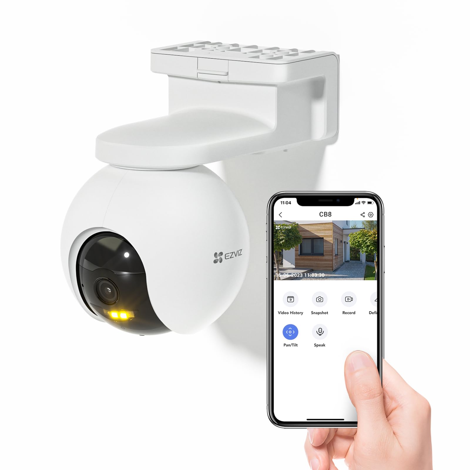 EZVIZ Solar Security Cameras Wireless Outdoor, 2K 360°, Camera for Home Security Outside with Color Night Vision, 2-Way Audio, AI Motion Detection and Alarm, Surveillance Camera, Waterproof, 256GB SD