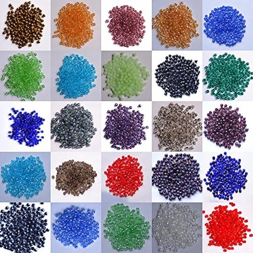 AMVonline Wholesale 4mm 1000pcs Crystal Glass Faceted Rondelle Loose Spacer Beads (Mixed color)