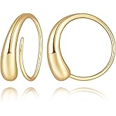 BEAUSPA Gold Earrings for Women 14K Gold Hoop Earrings for Women Hoop Earring for Womens Hoops Highly Creative Twisted Line Design Simple Unique Hoops Earring for Womens