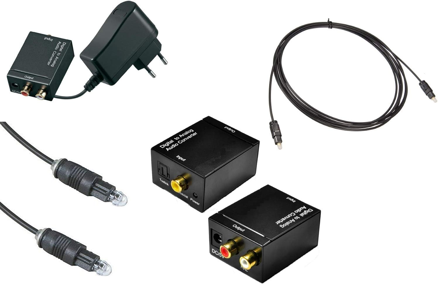 OXYURA Optical to Stereo Audio Converter with Optical Fiber Cable