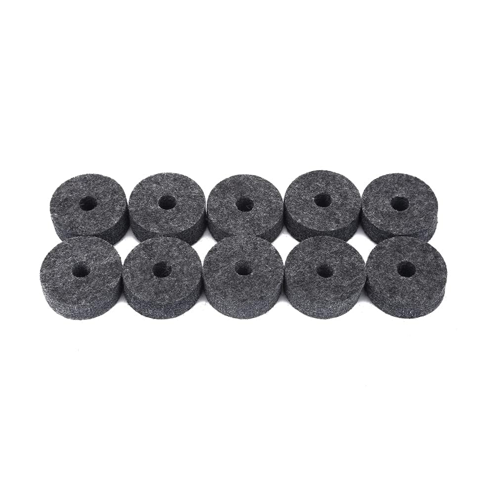 Bnineteenteam 10Pcs Cymbal Replacement Accessories Cymbal Felts Hi-Hat Clutch Felt Hi Hat Cup Felt Cymbal Musical Instrument Accessories(Gray) Cymbal Felts Performance Accessory
